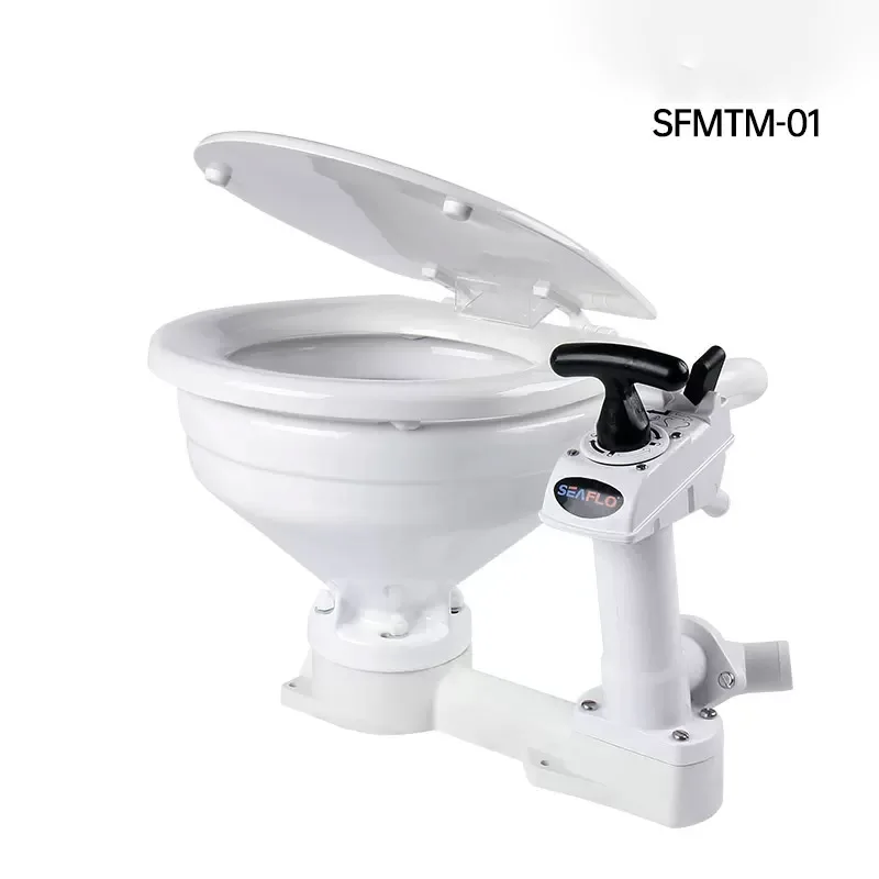 12V Electric Marine Toilet Ceramic Bowl Boat Yacht RV Bathroom Replacement Unit Compact Cabin Head Floor Mount Water Inlet Cabin