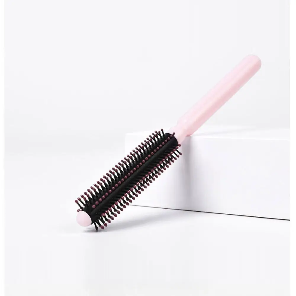Mini Round Roll Hair Comb Professional Anti Static Detangling Hair Brush Pink Wavy Curly Styling Scalp Massage Comb Hairdresser