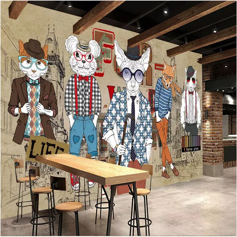 Doodle Hand Drawn Cartoon Mens Clothing Store Industrial Decor Background Mural Wallpaper Personality 3D Wall Paper Wall Cloth