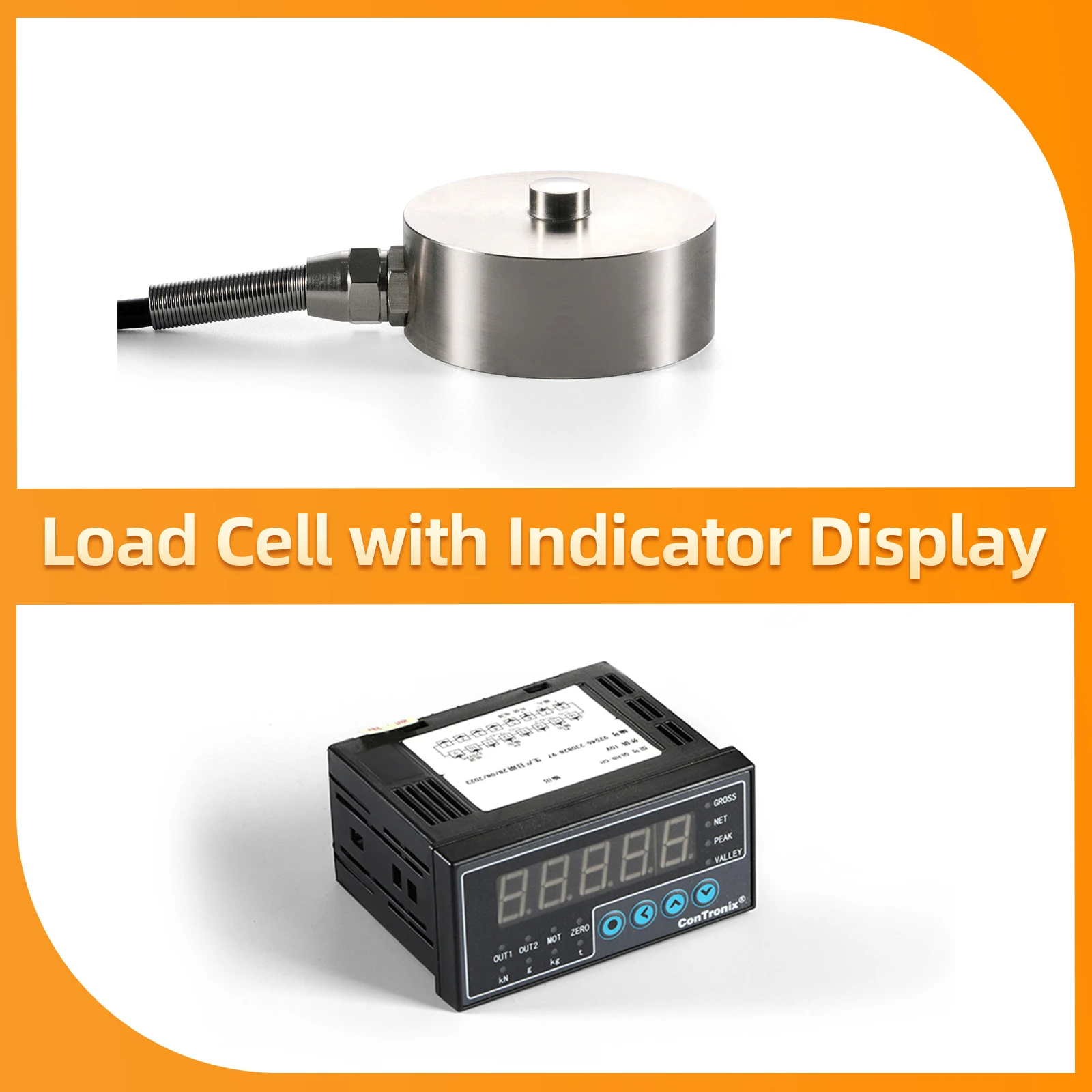 Load Cell Sensor with Indicator Display,Pull Pressure Sensor Detect and Read 30KG 50KG 100KG 200KG 300KG 500KG 1T 2T 3T 5T