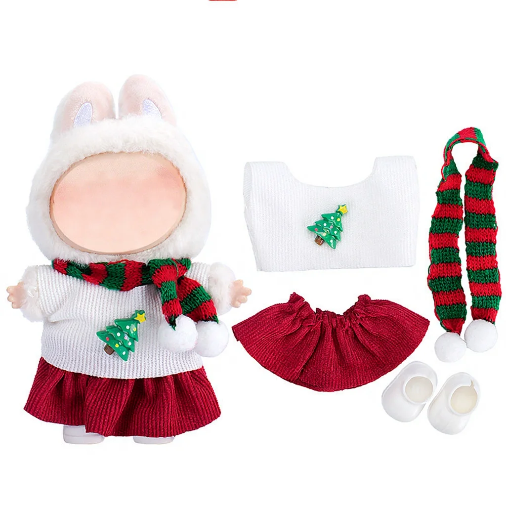 

Рождественская одежда для куклы 17 см, наряд для куклы Labubu, дизайнерское роскошное рождественское платье, аниме-игрушка Labubu V1V2V3, аксессуары для кукол
