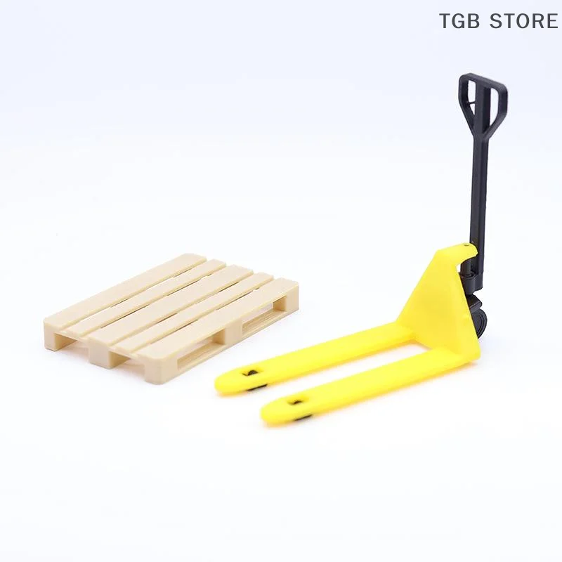 2 Stuks 1/12 Mini Simulatie Transporter Lade Miniatuur Heftruck Speelgoed Set Poppenhuis Voedsel En Speelscène Voor Kinderen Gift