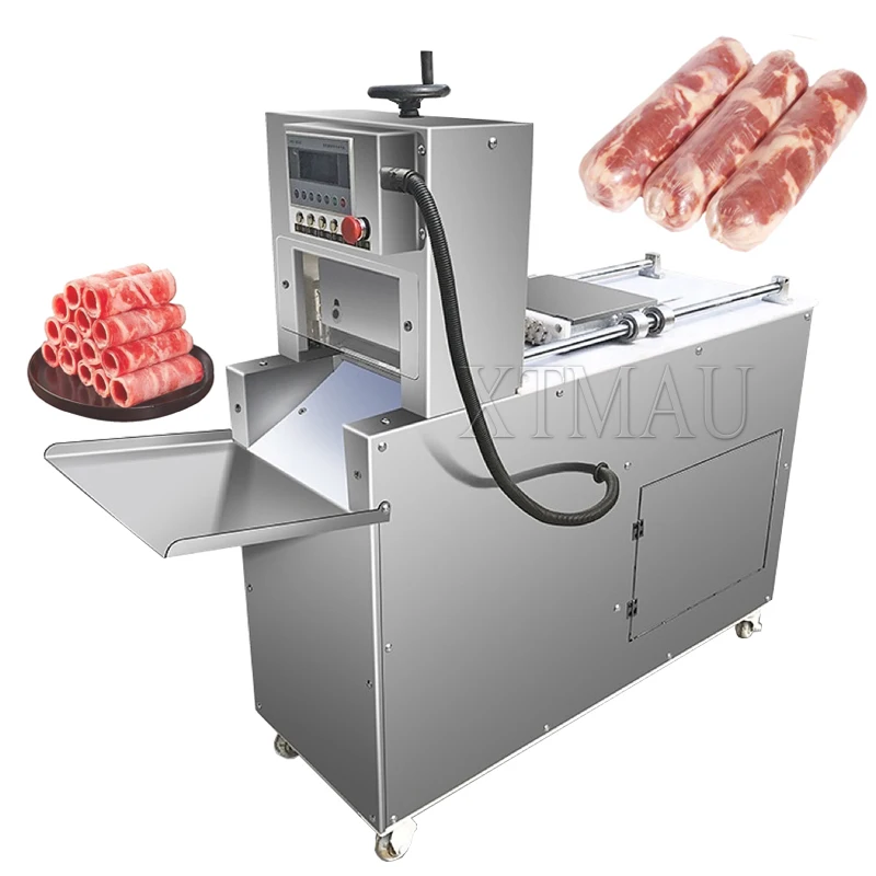 

Stainless Steel Mutton Rolls Cutter Commercial Electric Meat Slicer CNC Double Cut Lamb Beef Roll Make Machine