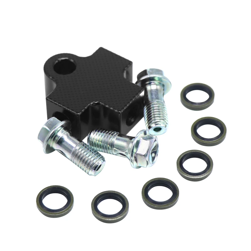 오토바이 브레이크 호스 파이프 연장 조인트 2 3 가지 방법 자동차 브레이크 호스 파이프 라인 M10mm 알루미늄 합금 커넥터 피팅 Accessorie