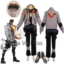 Game Valorant Phoenixย Cosplay Costume Wig Pants Coat Combat Uniform Men Halloween Party Carniavl Roleplay Outfits Shoes