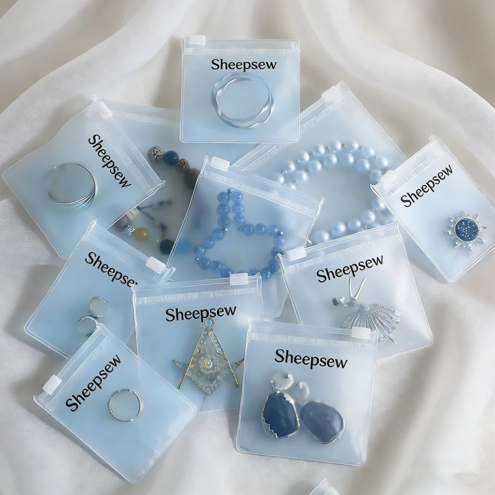 100pcs custom matte Frosted Jewelry Bag，customized high-quality jewelry packaging, custom jewelry bag with you logo