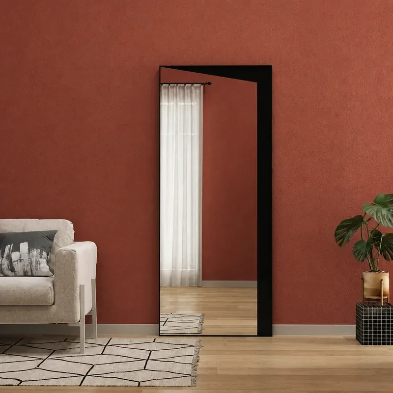 Ultra Narrow Full Body Floor Mirror for Small Apartment Home Improvement Space Saving Standing Dressing Mirror Modern