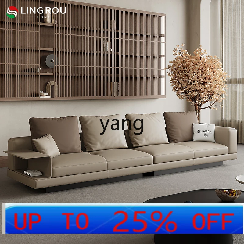 LH  minimalist leather Connery straight row sofa simple new first layer cowhide sofa