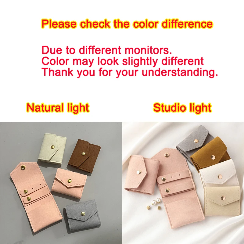 Cute Small Microfiber Leather Jewelry Storage Bags 6*5cm Stud Earring Ring Charm Necklace Organizer Promotional Gifts Pouches