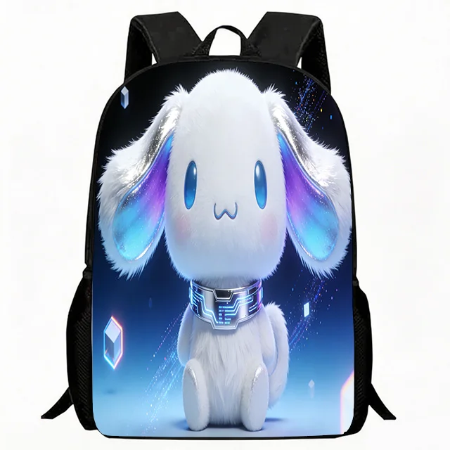 

Kids Bag Cyberpunk Fluffy Puppy Print School Backpack Adjustable Breathable Children's Casual Daypack Lightweight Durable Kids B