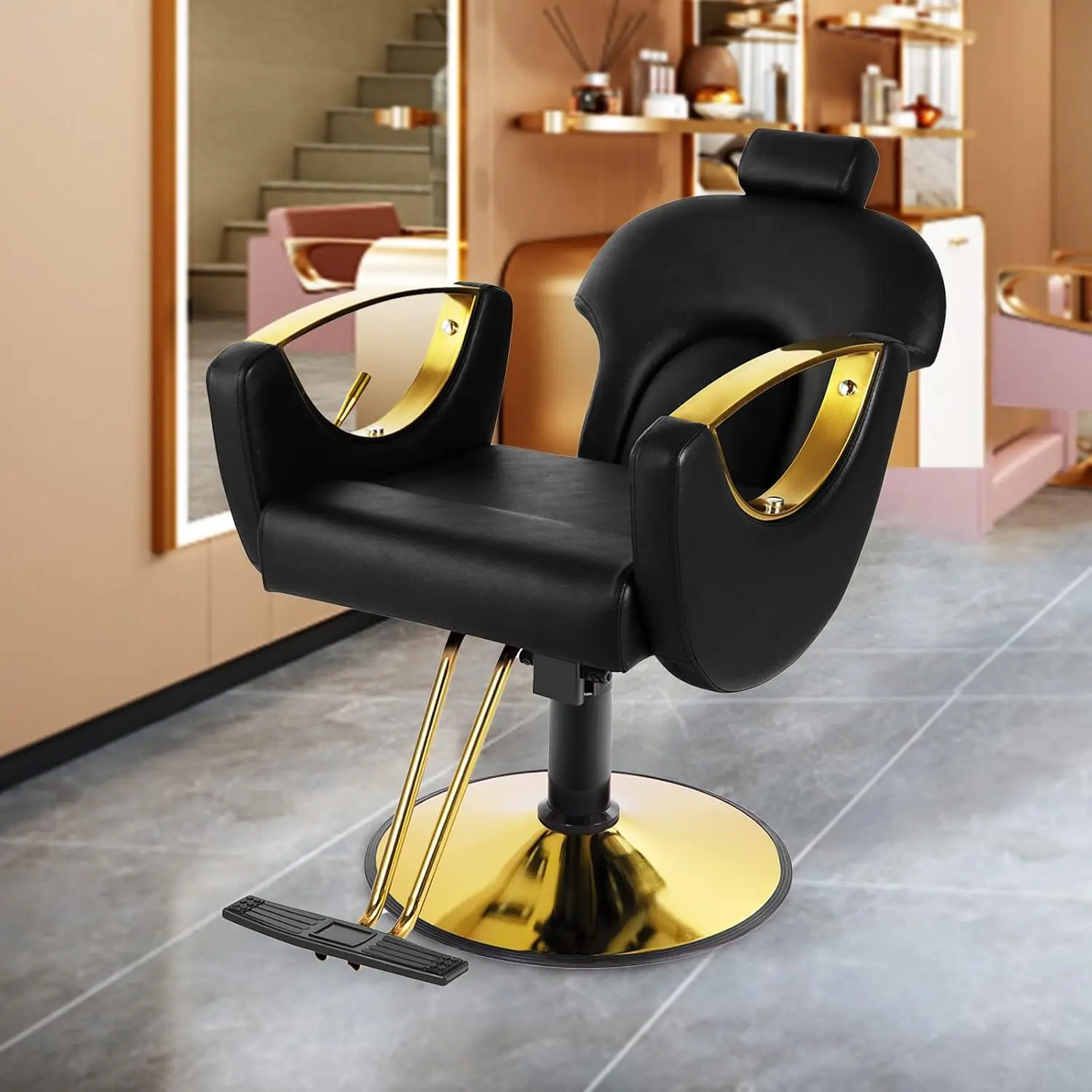 Altura ajustável Salon Chair for Hair Stylist, Professional Hydraulic Pum