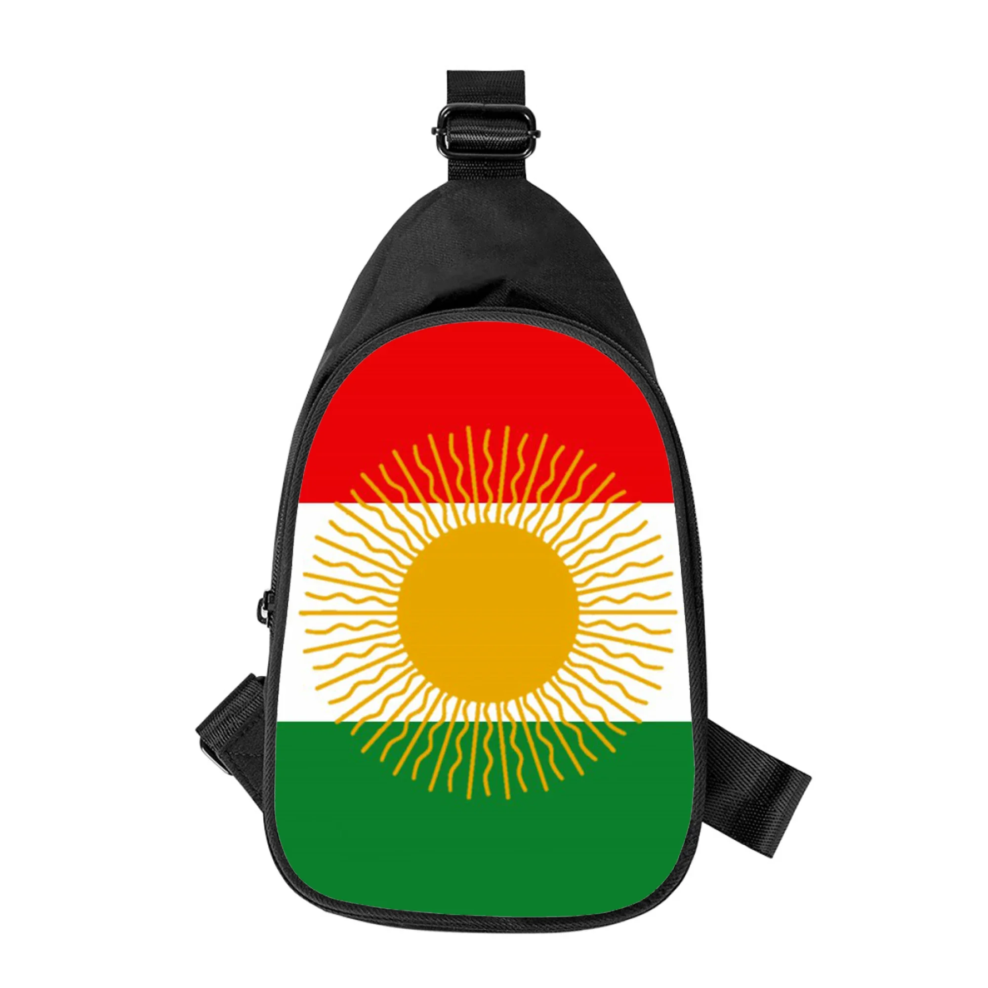 Kurdistan Flagge 3D-Druck neue Männer Kreuz Brusttasche diagonal Frauen Umhängetasche Ehemann Schule Hüft tasche männliche Brust packung