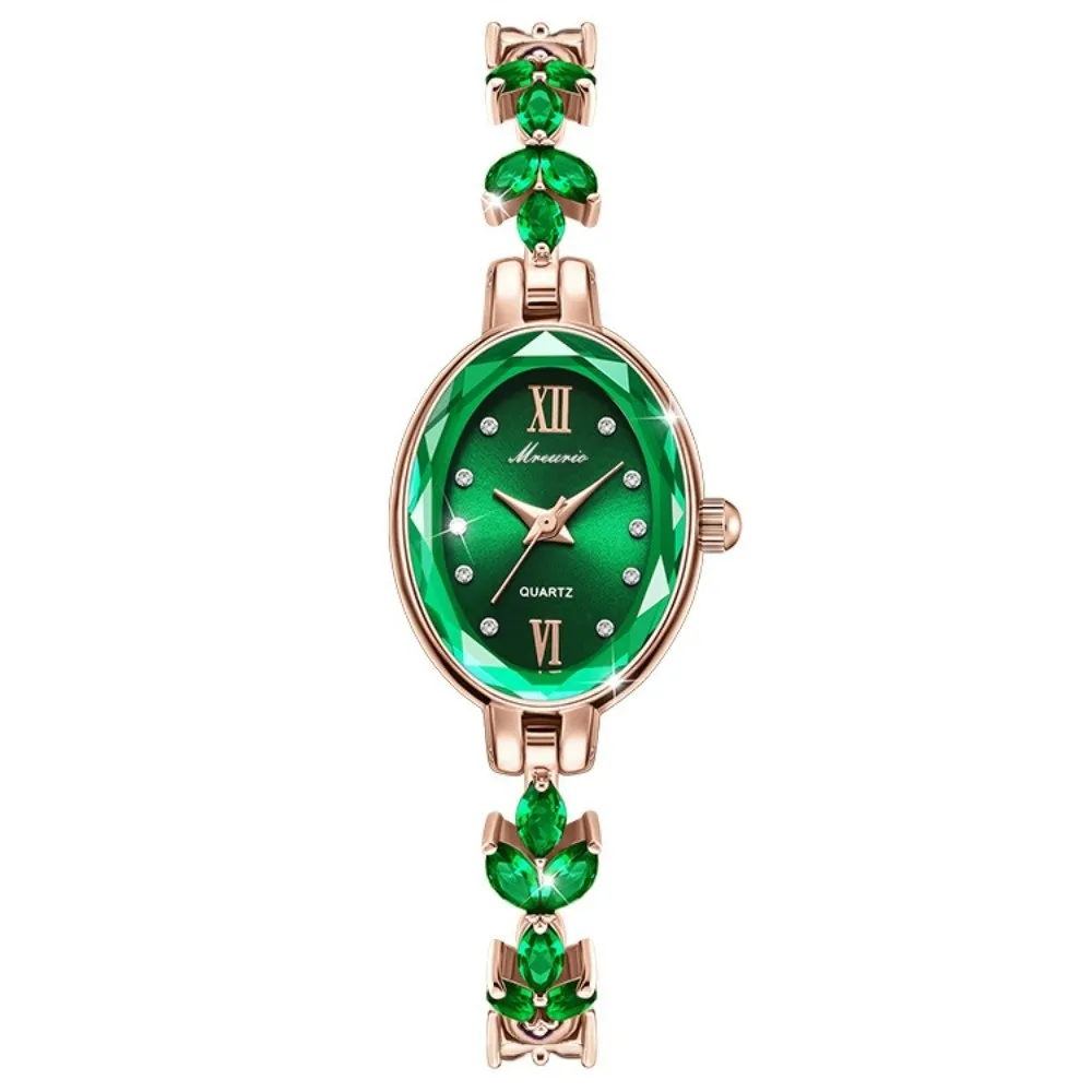 Rhinestone Quartz Watches Diamond Studded Watch Strap with Adjustable Bracelet Rotundity Shaped Watch Wrist Decoration