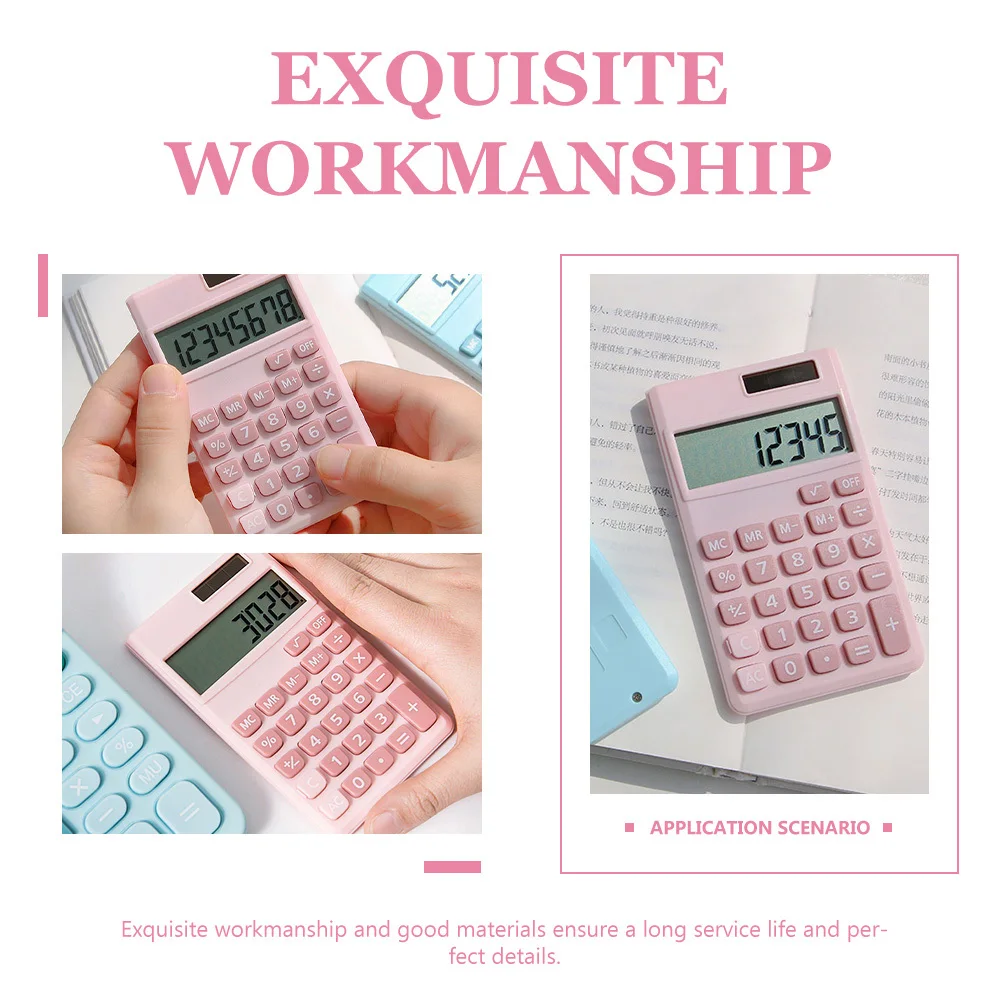 Mini Solar Calculator Portable Lightweight Plastic Desktop Calculator Suitable for Student Office Accounting Working Supply