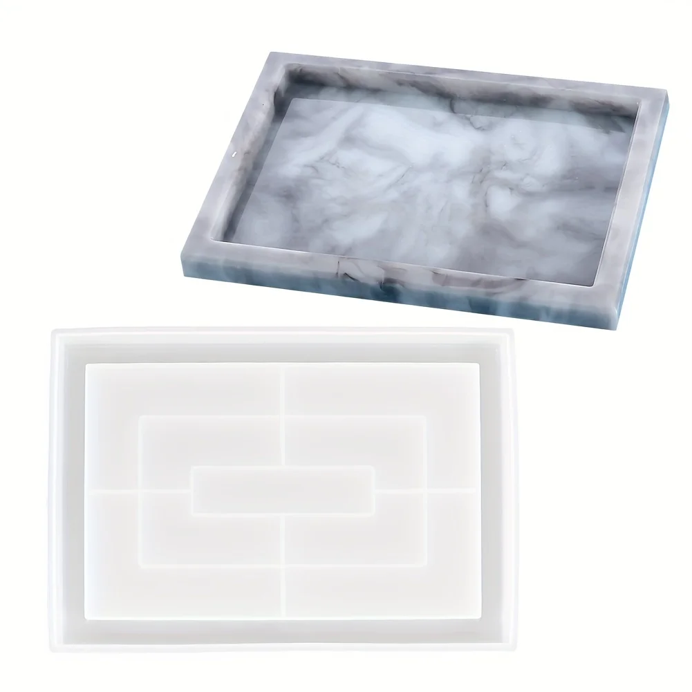 Concrete Rectangular Tray Silicone Mold DIY Gypsum Cement Large Tray Silicone Resin Mold