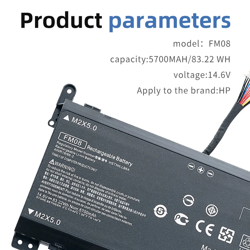 Imagem -05 - Substituição da Bateria do Portátil 12 Pin Connector Ajuste para H-p Omen 17-an014ng Tpn-q195 Series Notebook 922976855 Bateria do Portátil Suozhan-fm08