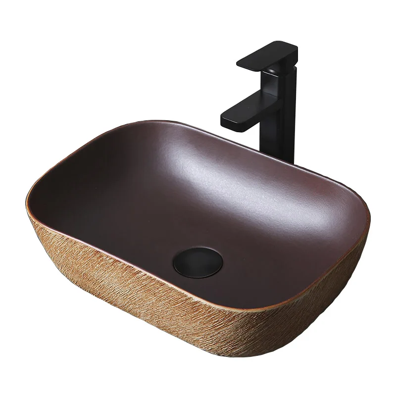 

Art stage basin square ceramic washbasin oval American bathroom stage washbasin small
