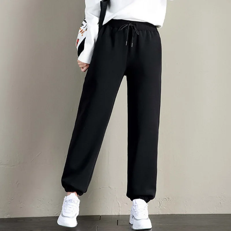 Winter Lambswool Warm Casual Pants Winter Fleece Lined Sweatpants High Waist Stretchy Thick Warm Thermal Pants