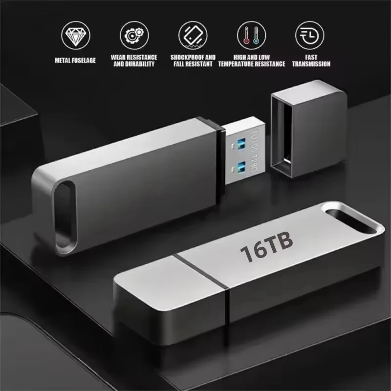 Xiaomi 16TB 플래시 드라이브 USB3.2 고속 전송 유형 C U 금속 플래시 SSD 휴대용 미니 플래시 드라이브 메모리 방수 U 드라이브