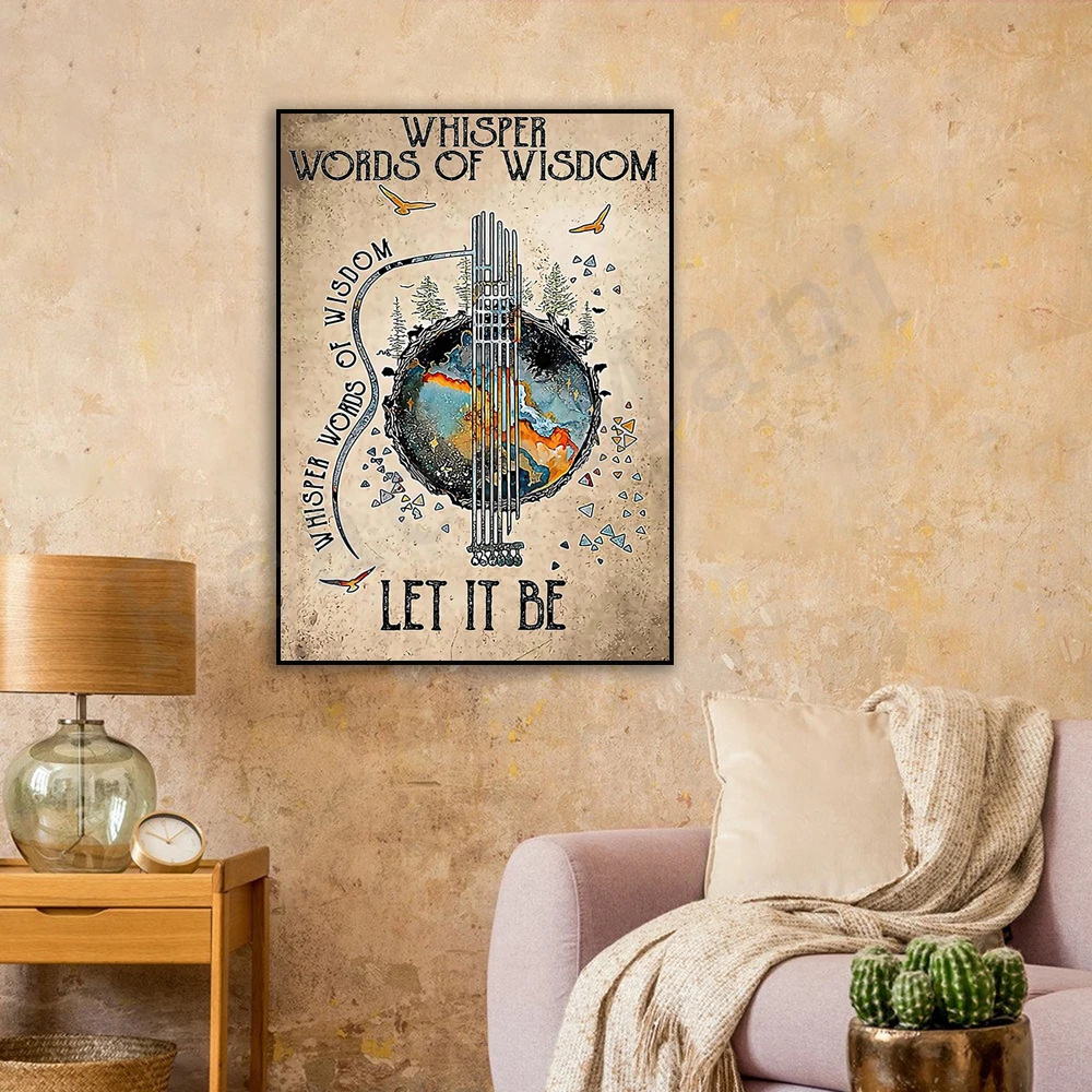 Whisper Words of Wisdom Let It Be Poster, Love Music Retro Poster, Music Lover Poster, Gift for Friends, Best Gift