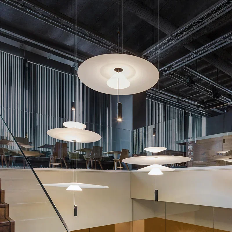 

Modern Flying Saucer Acrylic Chandeliers Led Kitchen Living Room Bedroom Restaurant Study Hotel Interior Lighting Pendant Lamps