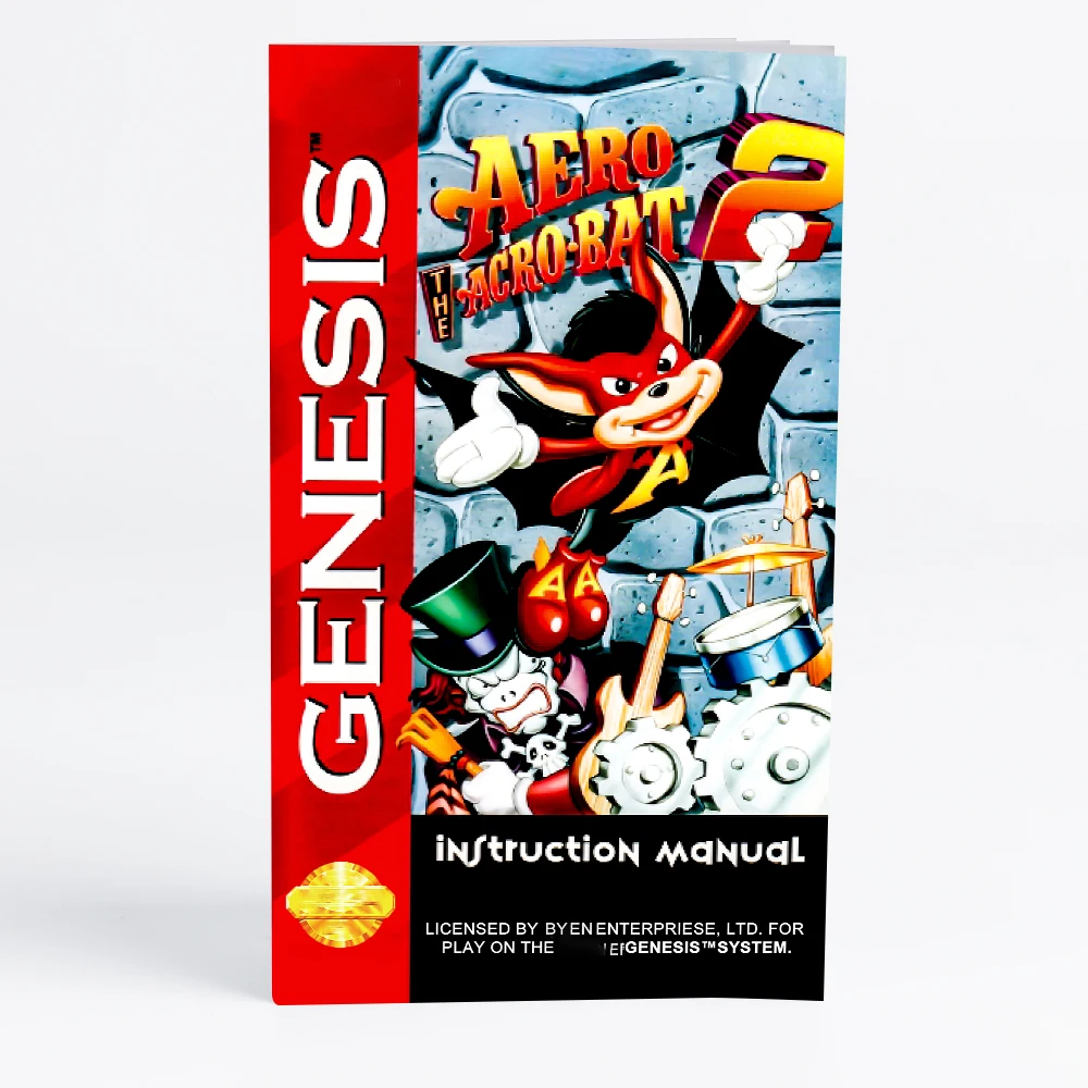 

Retro Aero the Acro-Bat2 16bit game cartridge for Sega Genesis Megadrive video game consoles