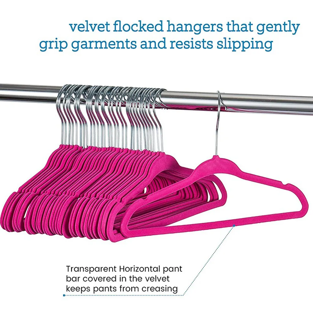 10/20/30 Pack Non-slip Velvet Kids Hangers For Jackets, Pants, Dress Clothes Hangers For Clothes Home colgador de ropa tdh