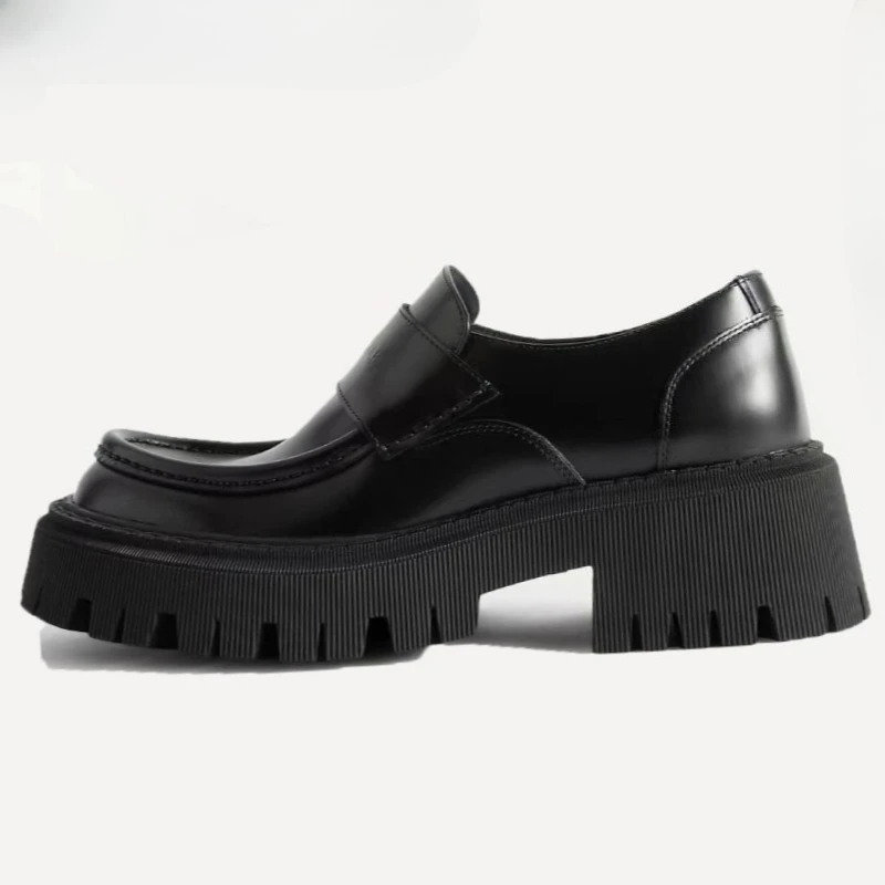 Men's European Business Loafers Comfortable Casual Height-increasing Shoes Genuine Leather Breathable Thick Sole Derby Shoes for