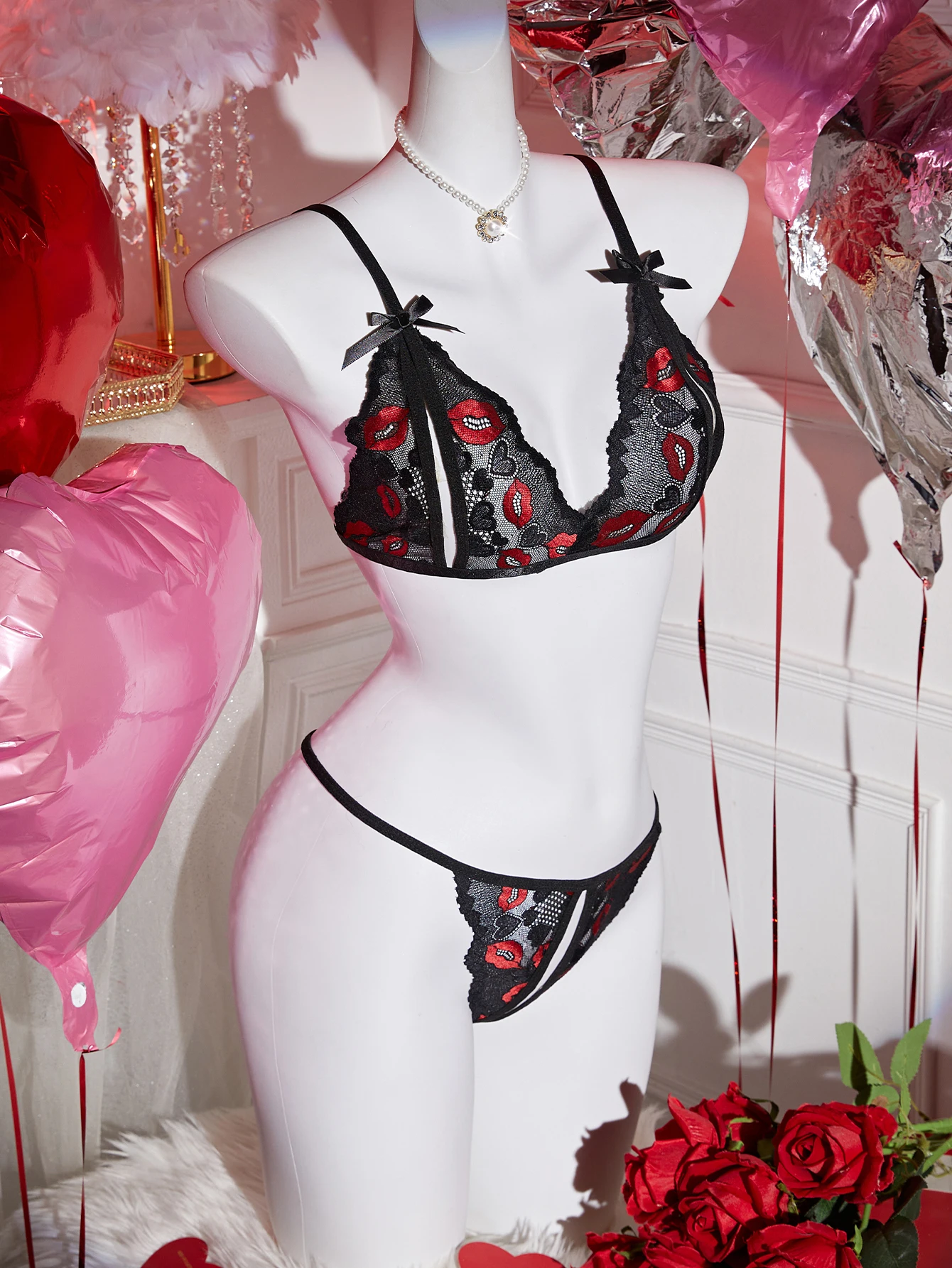 حار الشفاه الدانتيل التباين مجموعة غريبة للنساء مفتوحة الصدر الصدرية سيور مجموعات الصيف الإناث الملابس الداخلية لطيف المثيرة الكبار مثير الملابس الداخلية #6