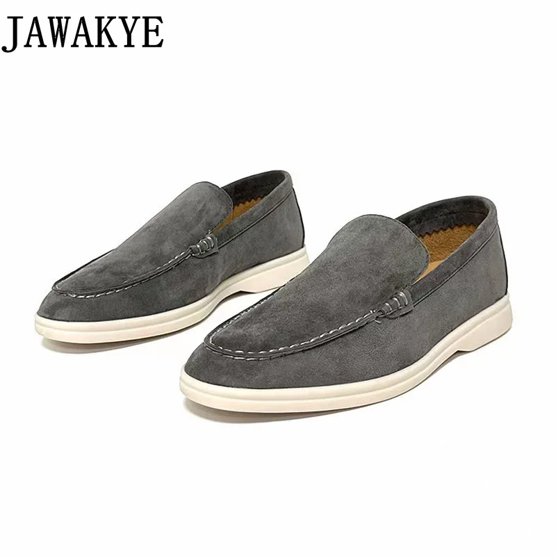 JAWAKYE Brand Couple Shoes Low Top Suede Leather Lazy Loafers Casual Flat Driving Shoes Women & Men\'s Oxfords sapatilha feminina