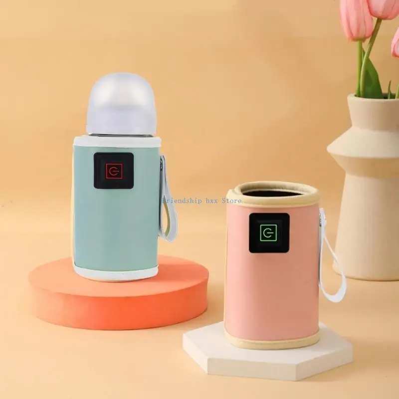 F1CB USB Leite Água Aquecedor Bolsa Aquecedor garrafas para estadia ao ar livre preparada para alimentação