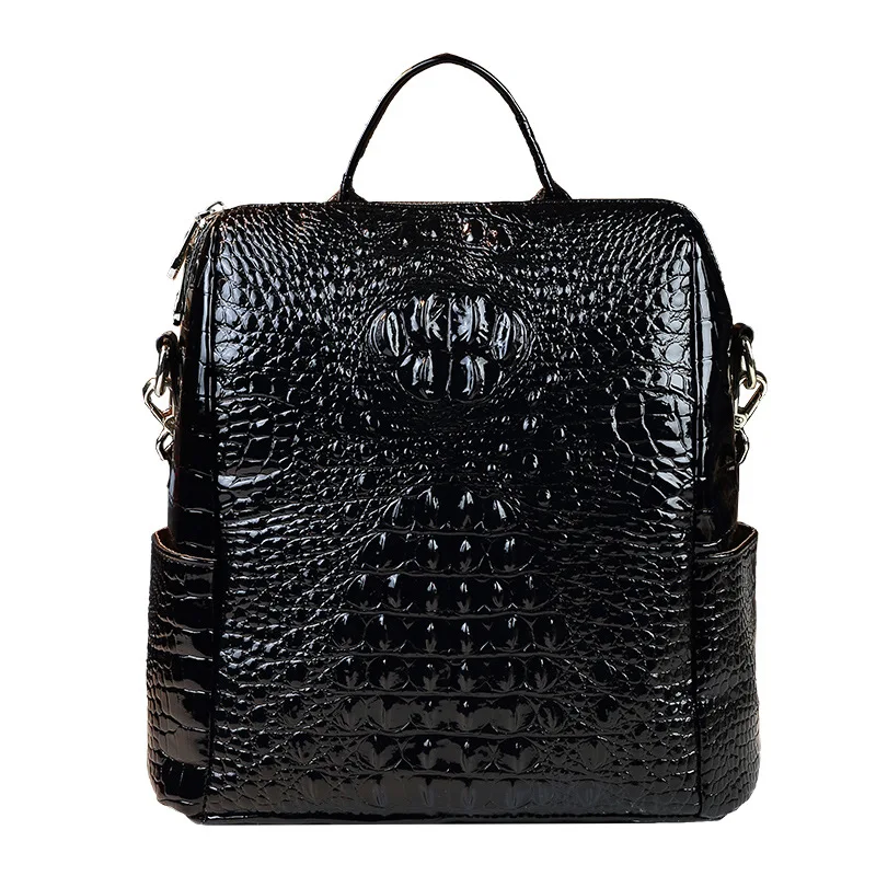 Alligator Pattern Women Leather Backpack Fasion Ladies PU Leather Double Shoulder Bag Crocodile Female Travel School Bags