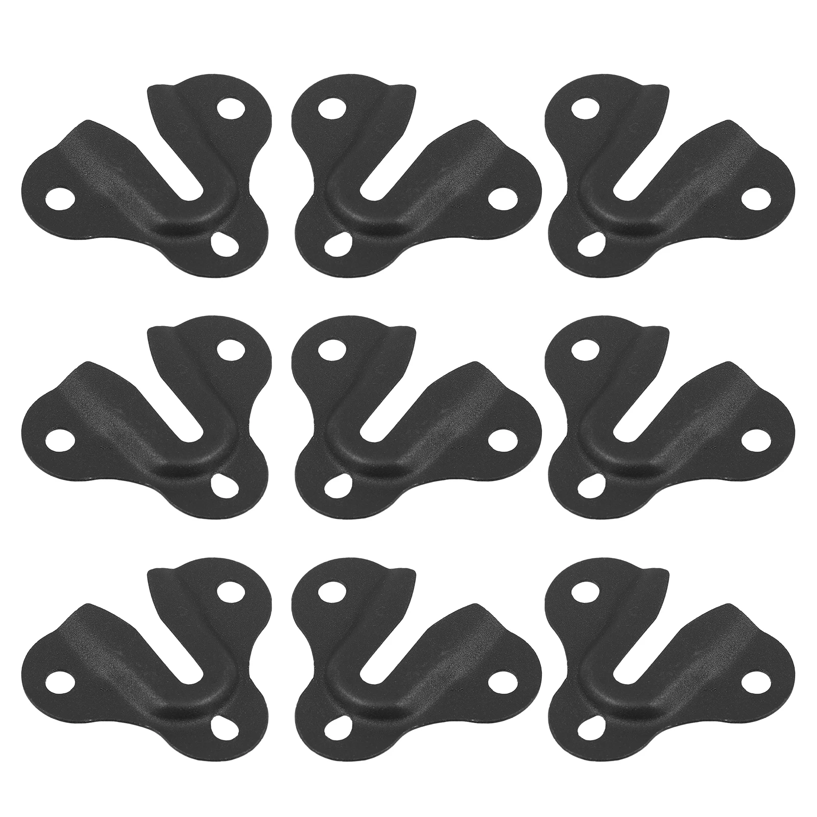 

10pcs Hanging Screws for Photo Frame Mirror Interlocking Metal Brackets Black Wall Mounting Picture Hangers Study Bathroom
