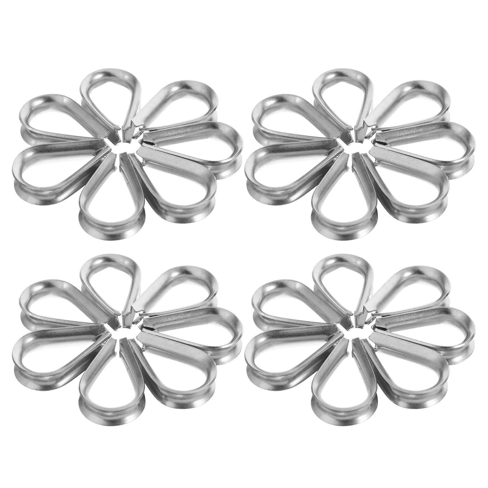 50Pcs Stainless Steel Wire Rope Cable Thimbles Heavy Duty Rigging Thimble for Towing Climbing Marine Outdoor Activities