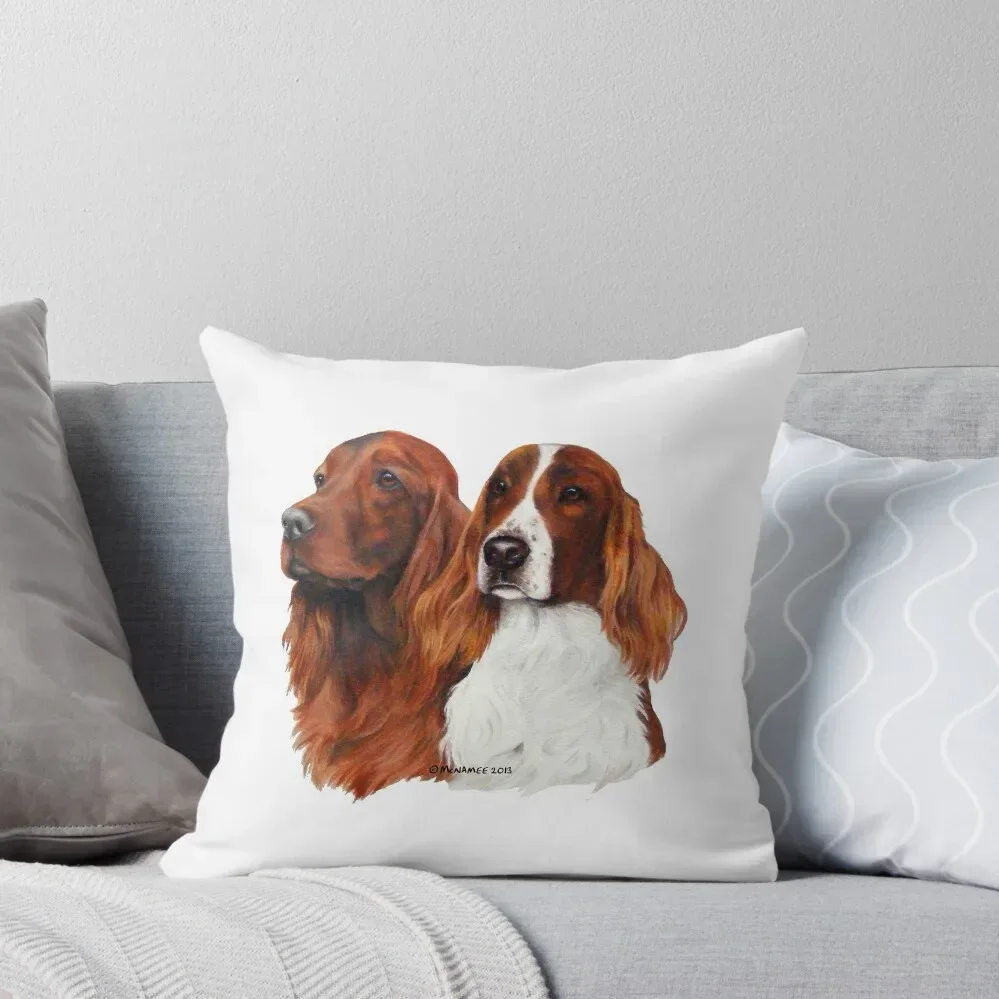 

Red and Red & White Irish Setters Throw Pillow pillow cover luxury Cushion Cover For Sofa pillow