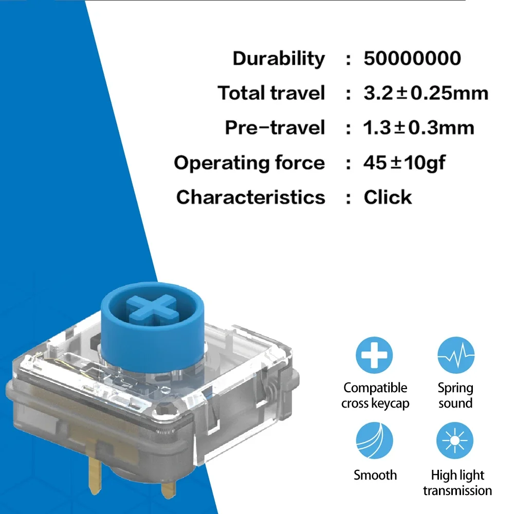 TTC KS32 Low Profile Switches for Mechanical Keyboard Click Linear Red Blue Brown Axis 45g 3 Pins Gaming PC IKBC S200