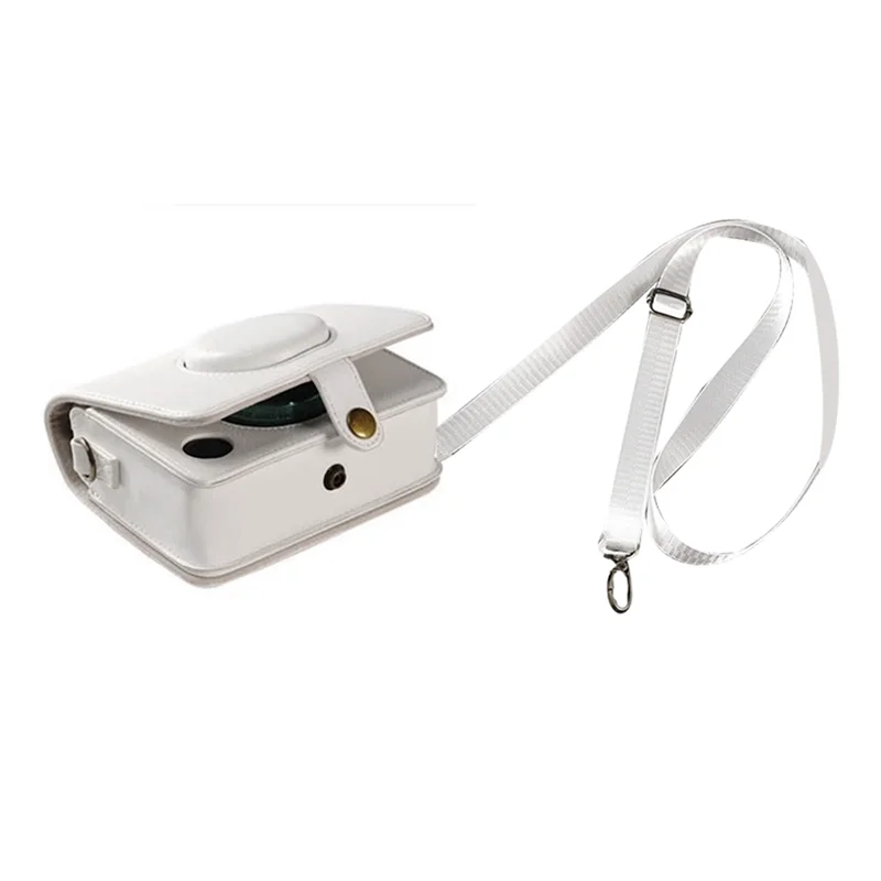 ABJF-PU レザーカメラバッグ富士フイルムインスタックスミニ EVO 保護ケースショルダーストラップ付きカメラアクセサリー収納 B