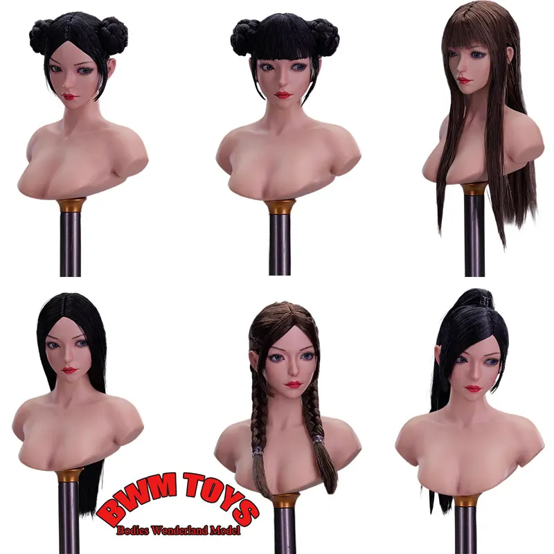 

YMTOYS YMT098 1/6 Scale Female Soldier Xiaofei Movable Eye Hair Transplant Head Carving For 12'' Pale Skin Action Figure Doll