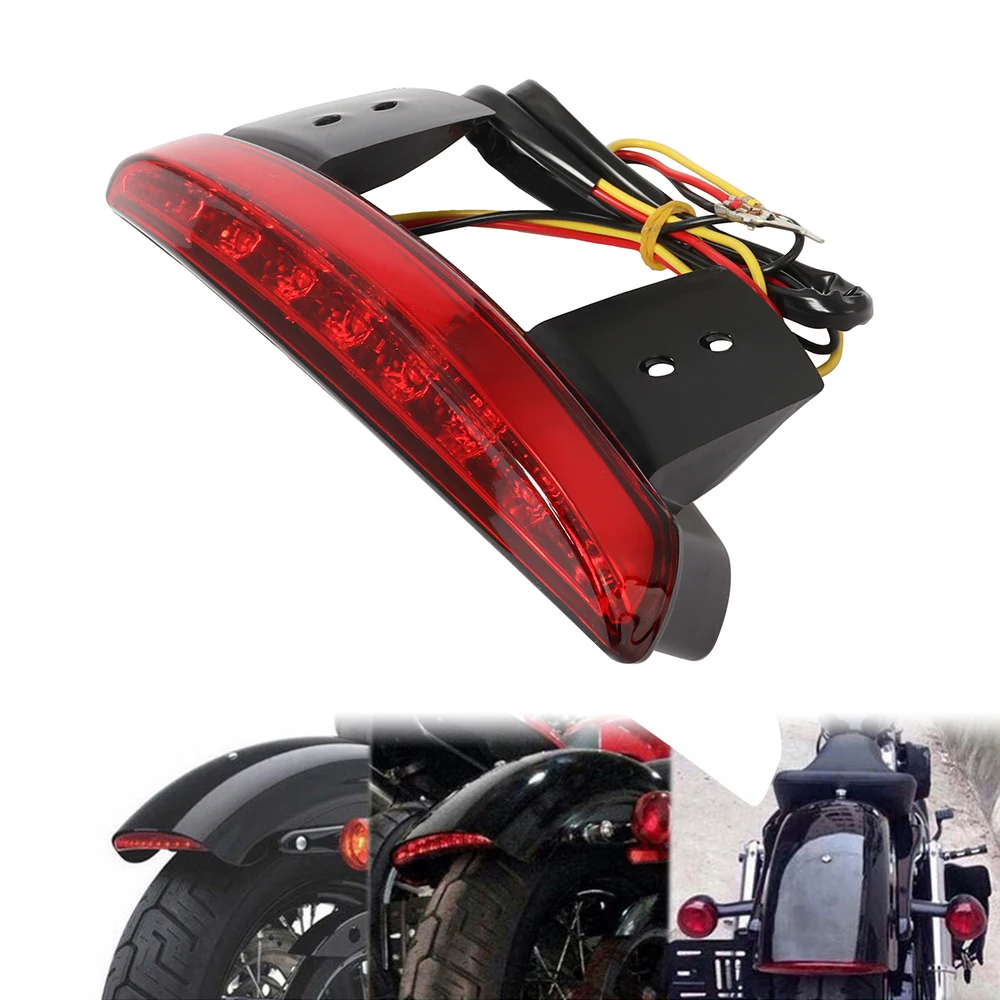 Luci moto parafango posteriore bordo rosso LED fanale posteriore freno moto per Harley Touring Sportster XL 883 1200 Cafe Racer