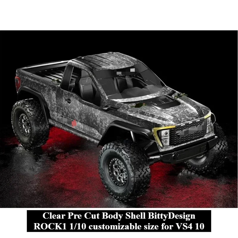 Transparent Pre Cut Crawler Half Truck Body Shell custom size 1/10 BittyDesign ROCK1 RC Shell for VS4 10 Model Accessorie