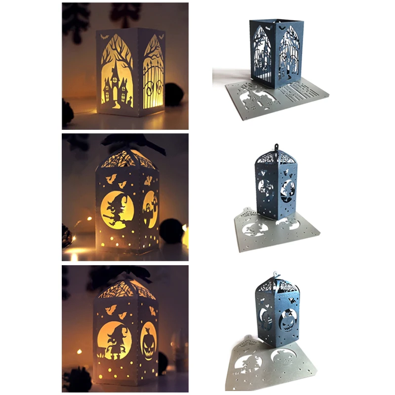 

Halloween Pumpkin Ghost Witch Lantern Box Metal Cutting Dies Stencils for DIY Scrapbooking Decorative Embossing DIY Paper Cards