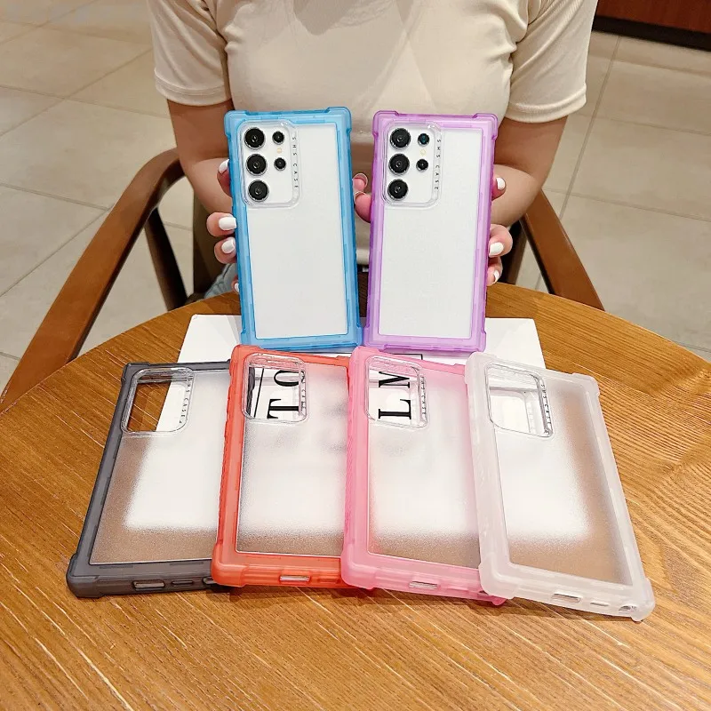 Frosted four-corner airbag double-layer protective case suitable for Samsung s24 Plus s24 Ultra s25p silicone mobile phone case