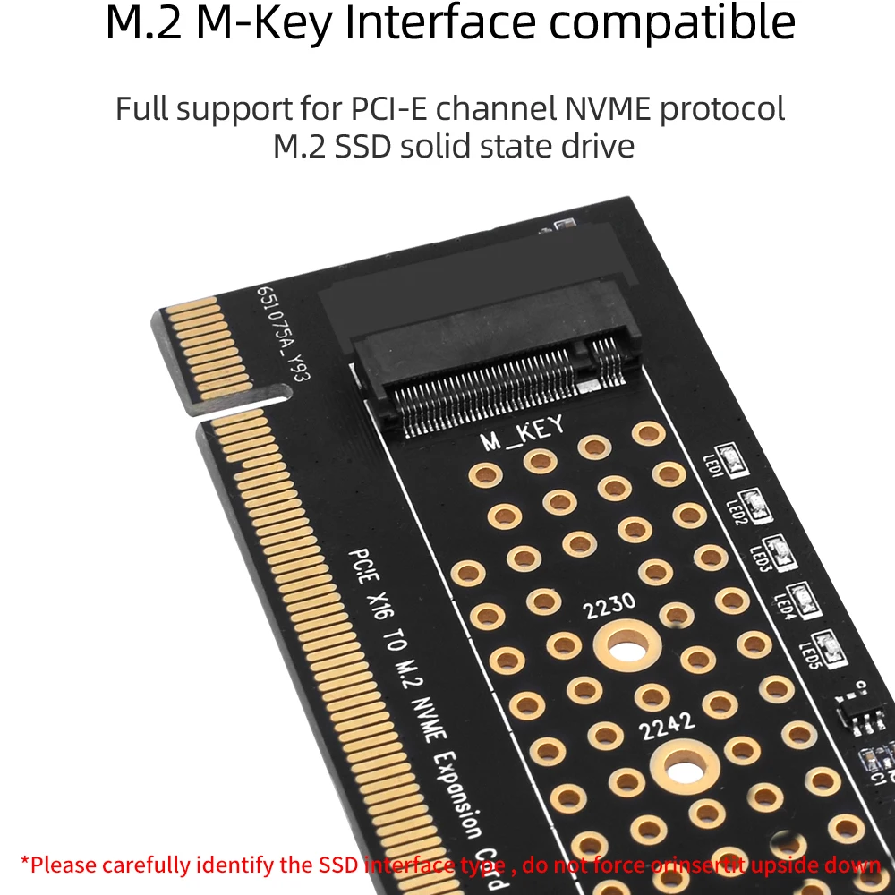 TISHRIC PCIE X1 X4 X16 To M.2 NVME Expansion Card Adapter NVME SSD M2 PCIE Interface M.2 NVMe SSD To PCIE M.2 Adapter