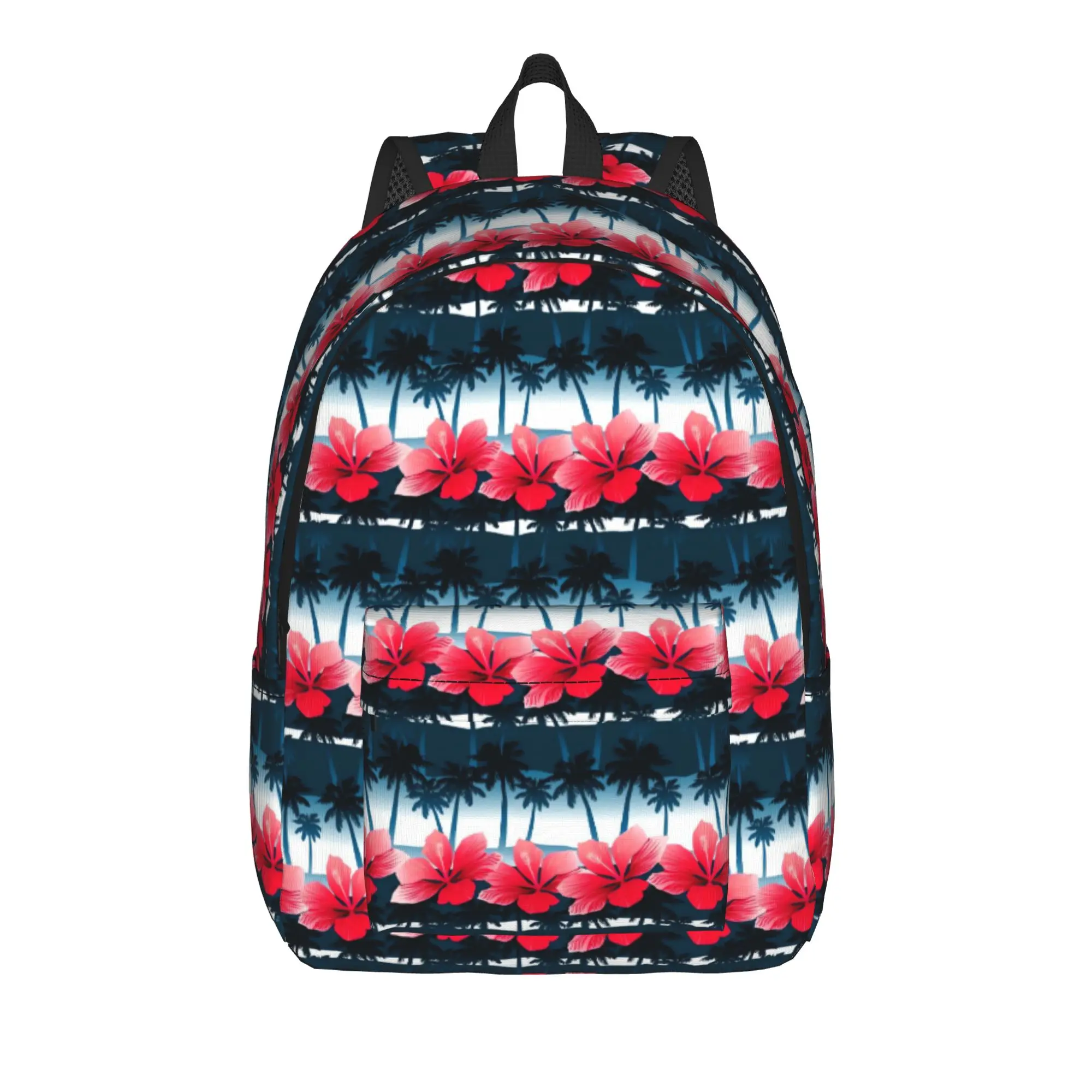 Tropical Hibiscus Seamless    Backpack  Trekking Backpacks Student Stylish School Bags Colorful Breathable Rucksack