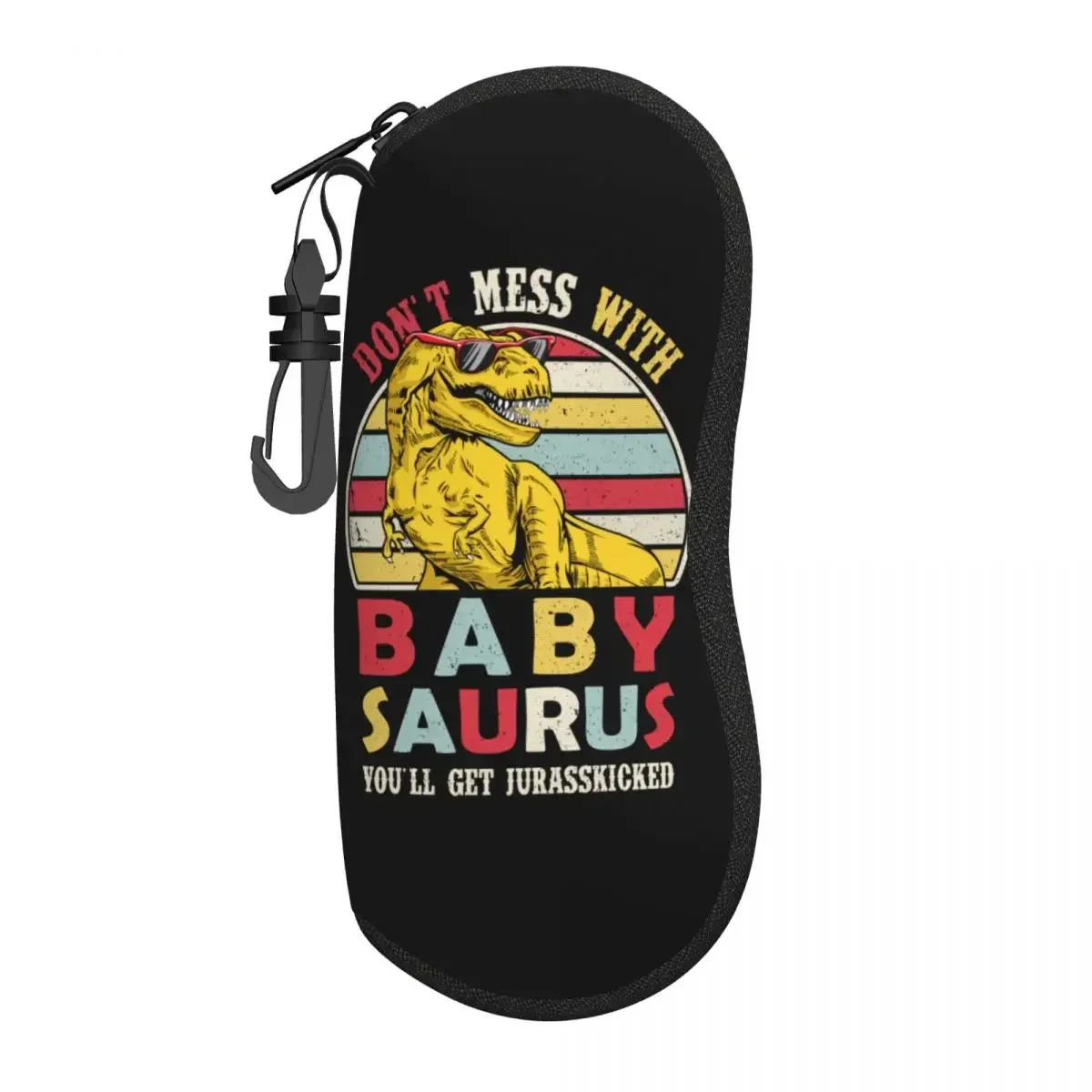 

Custom Mamasaurus T Rex Dinosaur Eyeglass Glasses Case Men Women Soft Baby Saurus Family Sunglasses Protective Bag