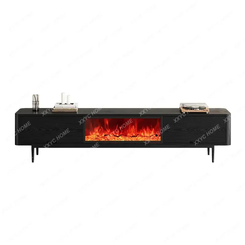 HHMedieval Style Floor-to-ceiling Fireplace TV Cabinet Simulated Flame Fake Fire Embedded Electronic Fireplace Decorative Coun