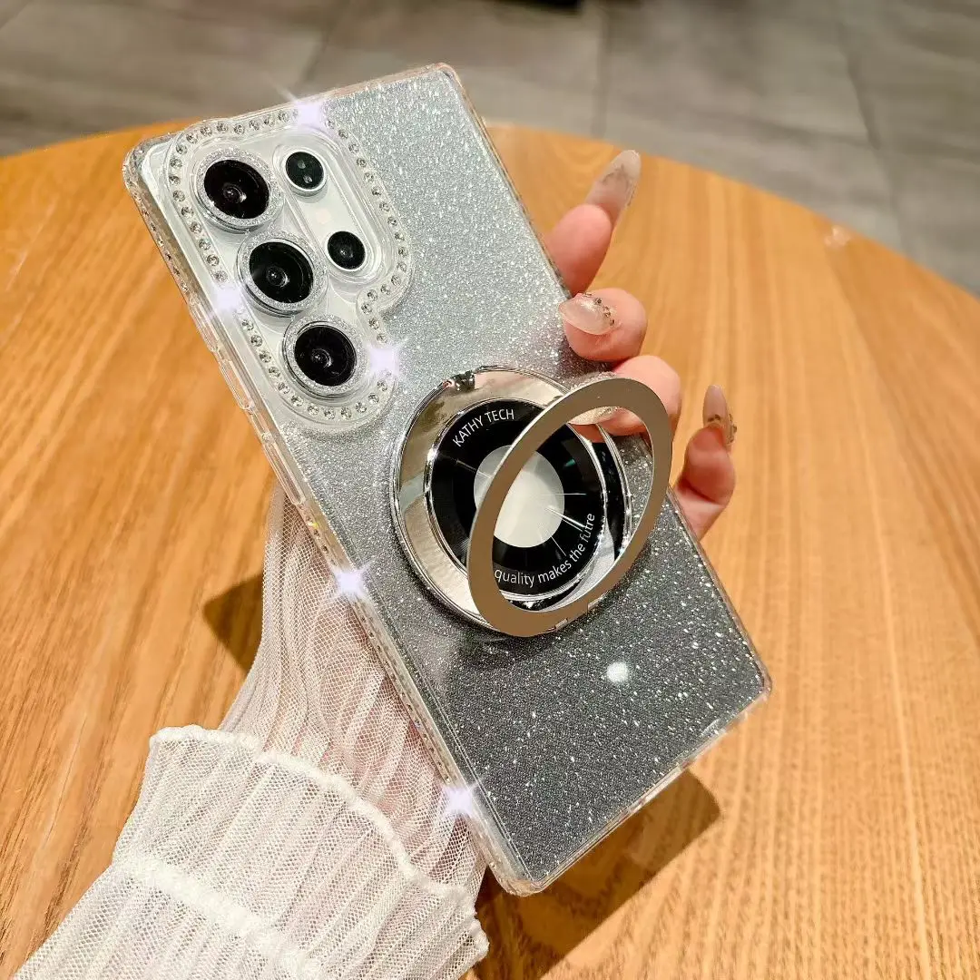 

Блестящий чехол для телефона VIVO X200 Pro Mini Y78 Y77 Y76S Y52S IQOO Z9 NEO 7 8 9 с зеркальной подставкой, чехлы для телефонов, чехол