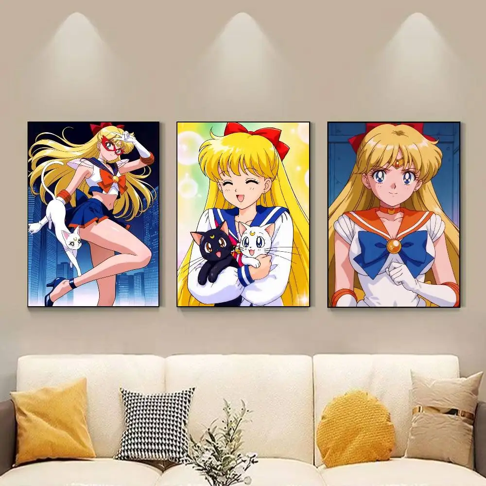 S-Sailor Moon Aino Minako Poster HD Self Adhesive Waterproof Wall Art Ideal for Home Office Dorm Gift