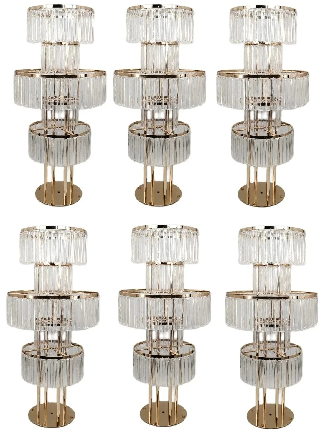 

Wedding Gold Vase Centerpiece, Acrylic Flower Stand, Hanging Acrylic, 5 Tier Round Chandelier Base, 1, 2, 4, 6, 10 Pcs