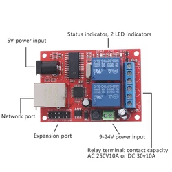 LAN Ethernet 2 Way Relay Board Delay Switch TCP/UDP Controller Module WEB Server